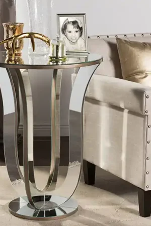 Baxton Studio Kylie Modern and Contemporary Hollywood Regency Glamour Style Mirrored Accent Side Table - "Silver" Mirrored Best Choice