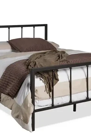 Baxton Studio Amy Vintage Industrial Black Finished Metal Queen Size Platform Bed - Black Original