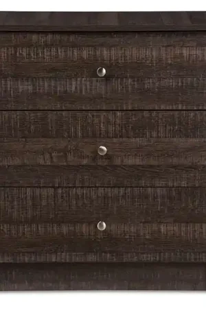 Baxton Studio Decon Modern and Contemporary Espresso Brown Wood 3-Drawer Storage Chest - Brown Worldwide Shipping