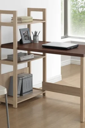 Baxton Studio Hypercube Writing Desk - Natural , Dark Brown Handmade