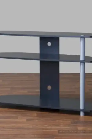 Baxton Studio Orbit Black and Silver TV Stand - Black , Silver Free Returns