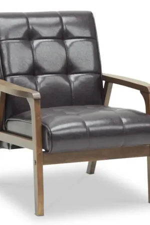 Baxton Studio Mid-Century Masterpieces Club Chair-Brown - Brown Bargain
