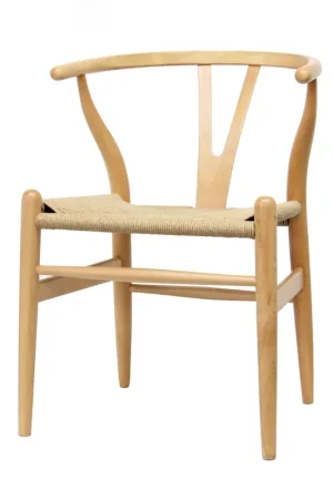 Baxton Studio Mid-Century Modern Wishbone Chair - Natural Wood Y Chair (Set of 2) - Light Brown Holiday Sale