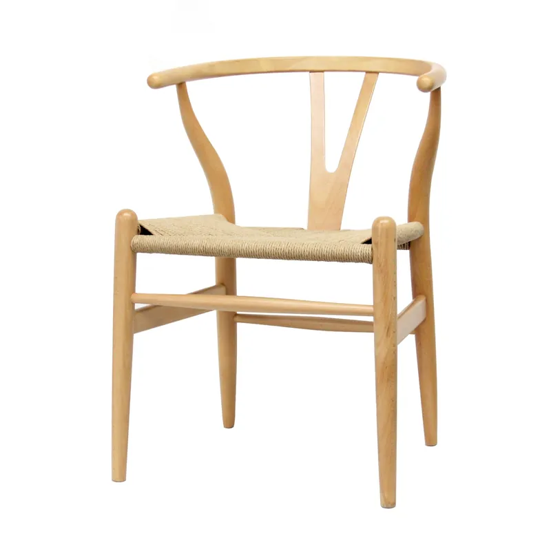 Baxton Studio Mid-Century Modern Wishbone Chair - Natural Wood Y Chair (Set of 2) - Light Brown Holiday Sale