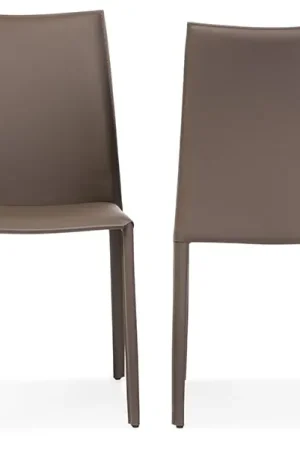 Baxton Studio Rockford Modern and Contemporary Taupe Bonded Leather Upholstered Dining Chair (Set of 2) - Taupe Same Day Shipping