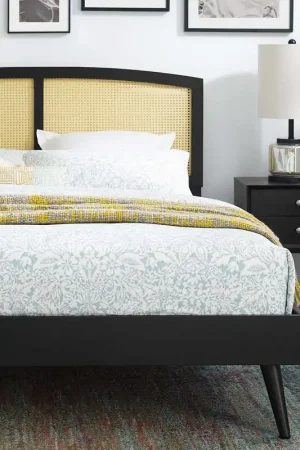 Sierra Cane and Wood Full Platform Bed With Splayed Legs By Modway - M Place Order