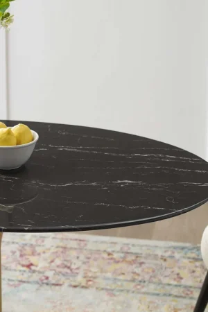 Affordable Lippa 42" Oval Artificial Marble Dining Table By Modway - EEI-5226 - Gold Black
