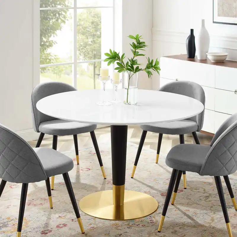 Zinque 47" Dining Table By Modway - EEI-5136 - Gold White Professional Grade