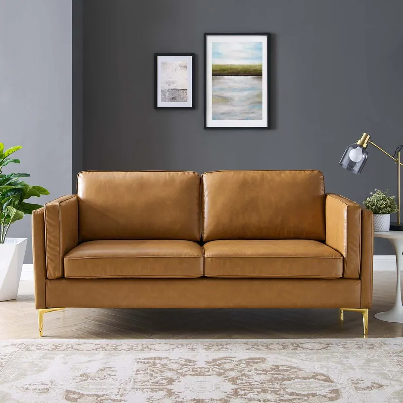 Hot Picks Kaiya Vegan Leather Sofa By Modway - EEI-4455 - Tan