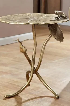 Frog and Dragonfly End Table By SPI Home - 25.5in Height Luxury