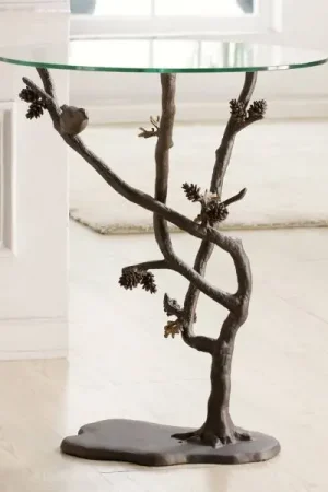 Bird & Pinecone Table By SPI Home - 26in Height Low Price