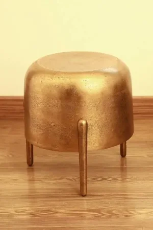 Special Discount Brass Finish 3 Legged Side Table By SPI Home - 14in Height