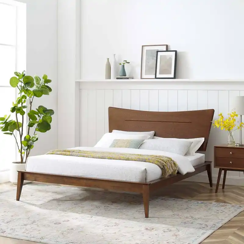 Modway Astra Queen Wood Platform Bed - MOD-6250 - Walnut Place Order