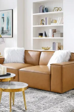 Best Price Modway Restore Vegan Leather Loveseat - EEI-4707 - Tan