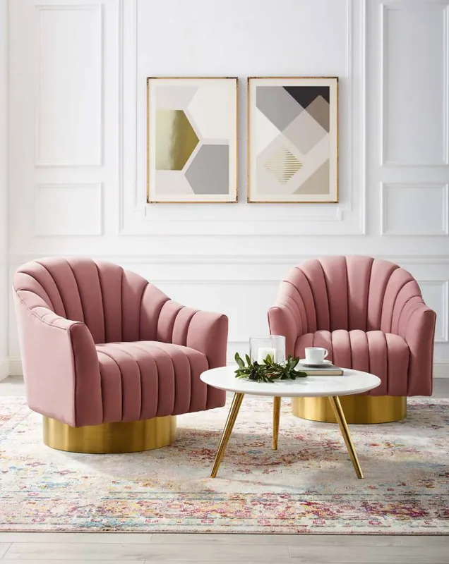 Limited Edition Modway Buoyant Swivel Chair Performance Velvet Set of 2 - EEI-4430