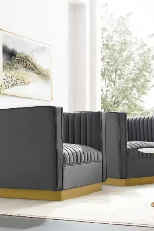 Best Choice Modway Sanguine Vertical Channel Tufted Upholstered Performance Velvet