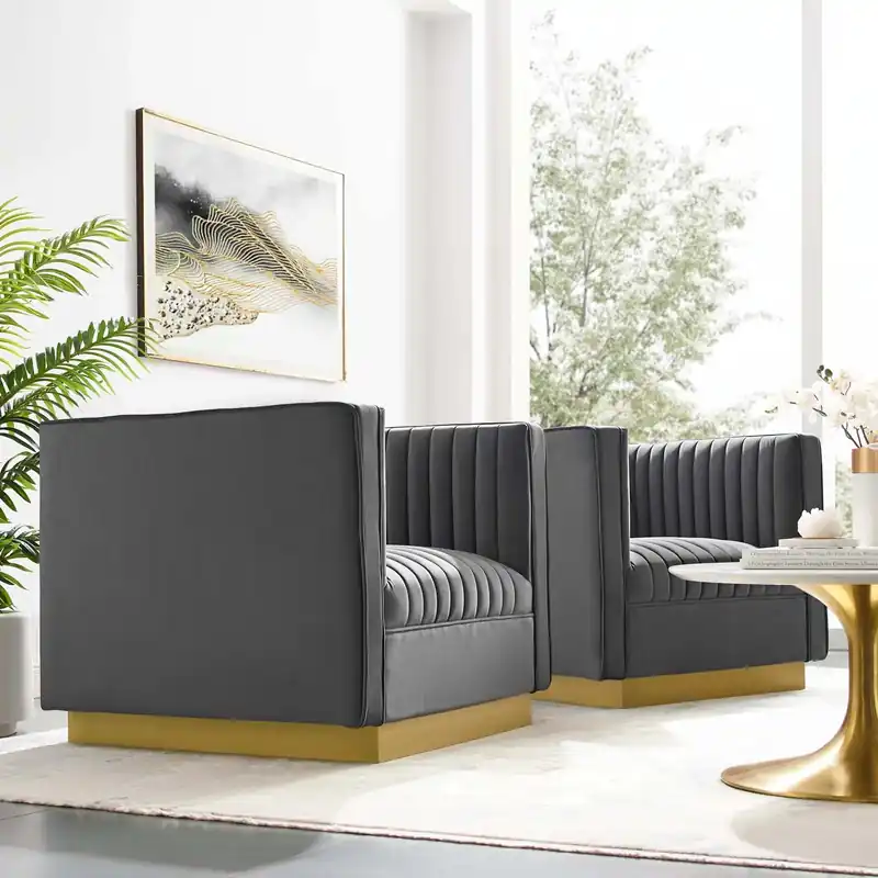 Best Choice Modway Sanguine Vertical Channel Tufted Upholstered Performance Velvet