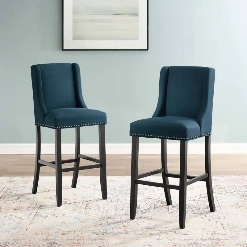 Last Chance Modway Baron Bar Stool Upholstered Fabric Set of 2 - EEI-4018