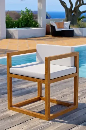 Best Choice Modway Newbury Accent Outdoor Patio Premium Grade A Teak Wood Armchair - EEI-3420 - Natural White