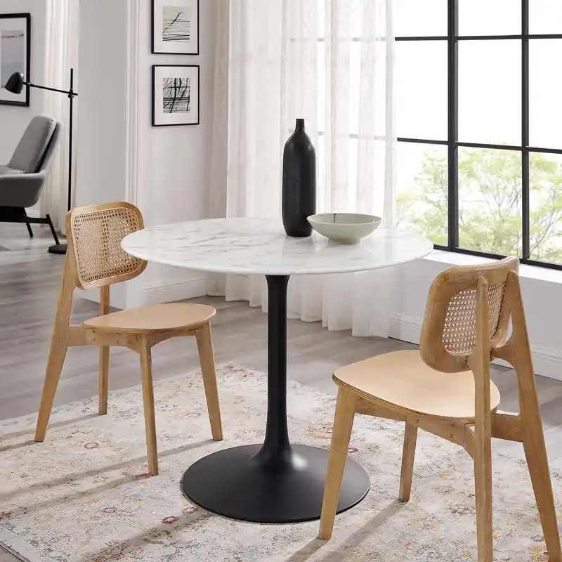 In Demand Modway Lippa 40" Round Artificial Marble Dining Table-EEI-3526 - EEI-3526 - Black White