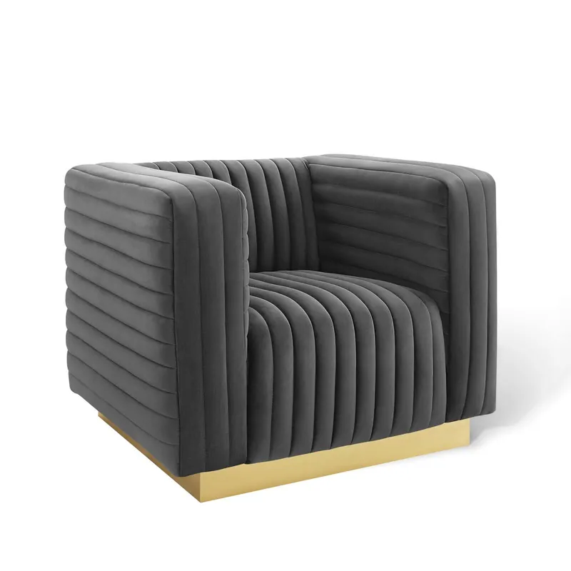 Premium Modway Charisma Channel Tufted Performance Velvet Accent Armchair - EE