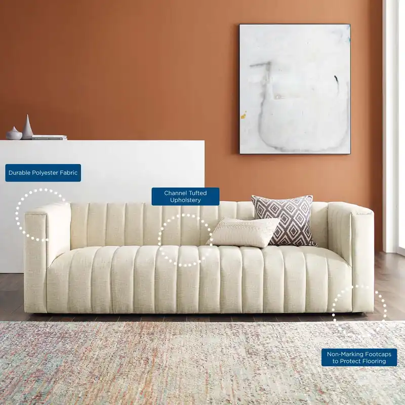 Modway Reflection Channel Tufted Upholstered Fabric Sofa - EEI-3881 Bargain