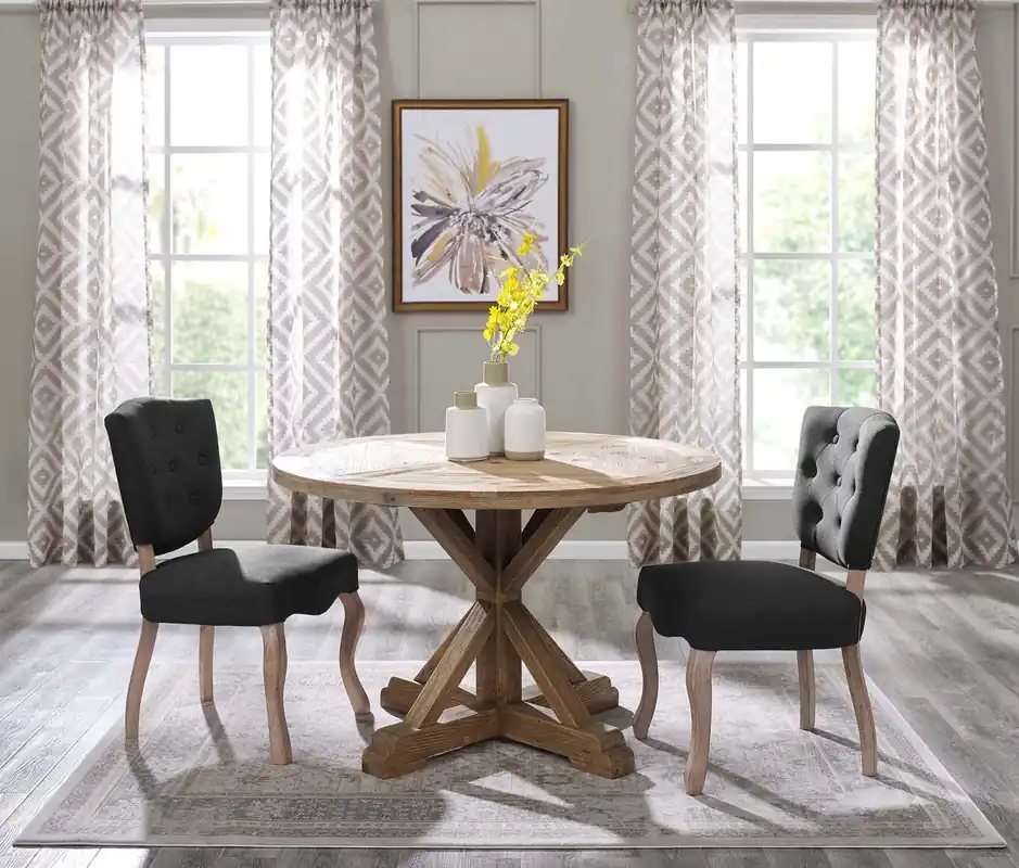 Price Cut Modway Stitch 47" Round Pine Wood Dining Table - EEI-3492 - Brown
