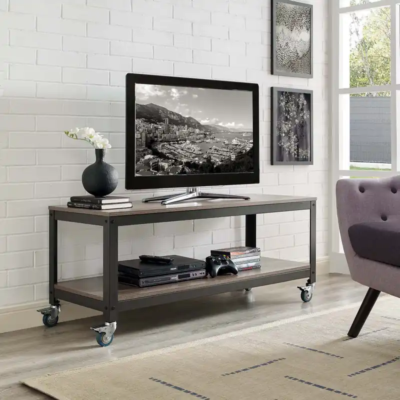 Free Returns Modway Vivify Tiered Serving or TV Stand - EEI-2855 - Gray Walnut