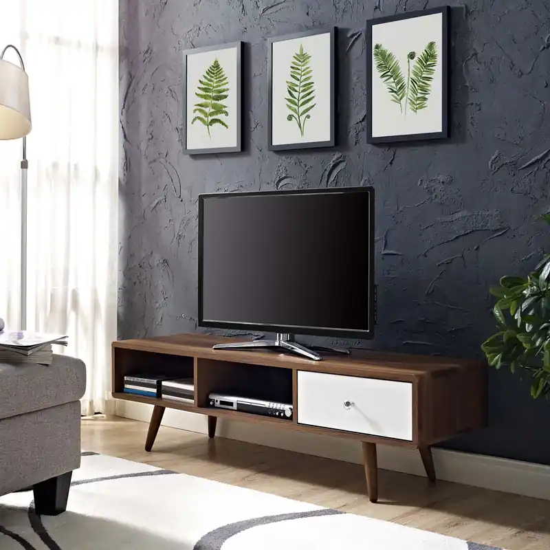 Modway Transmit 55" TV Stand - EEI-2530 - Walnut White Limited Edition
