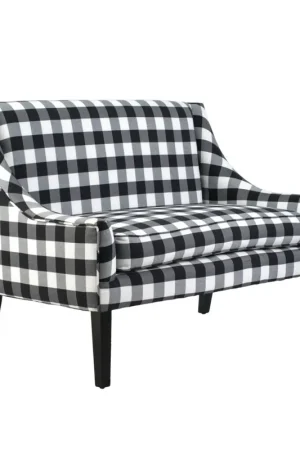 A&B Home Classic Gingham Plaid Upholstery Settee Cheap