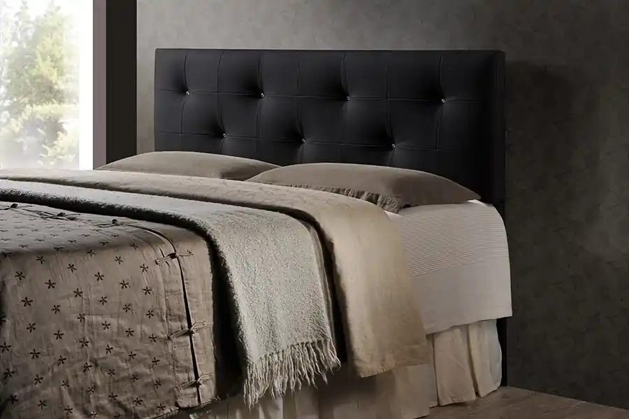 Baxton Studio Dalini Modern and Contemporary King Black Faux Leather H Place Order