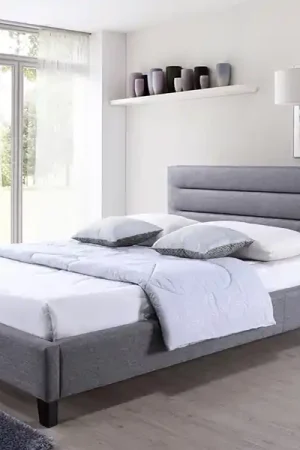 Baxton Studio Hillary Modern and Contemporary Queen Size Grey Fabric Upholstered Platform Base Bed Frame - Grey Buy Today