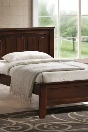 Baxton Studio Spuma Cappuccino Wood Contemporary Twin-Size Bed - Dark Brown Premium