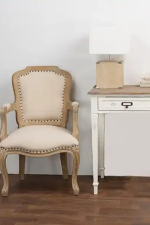 Baxton Studio Dauphine Traditional French Accent Writing Desk - White , Light Brown Instant Buy