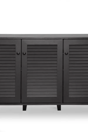 Baxton Studio Warren Espresso Shoe-Storage Cabinet - Dark Brown Fresh Stock