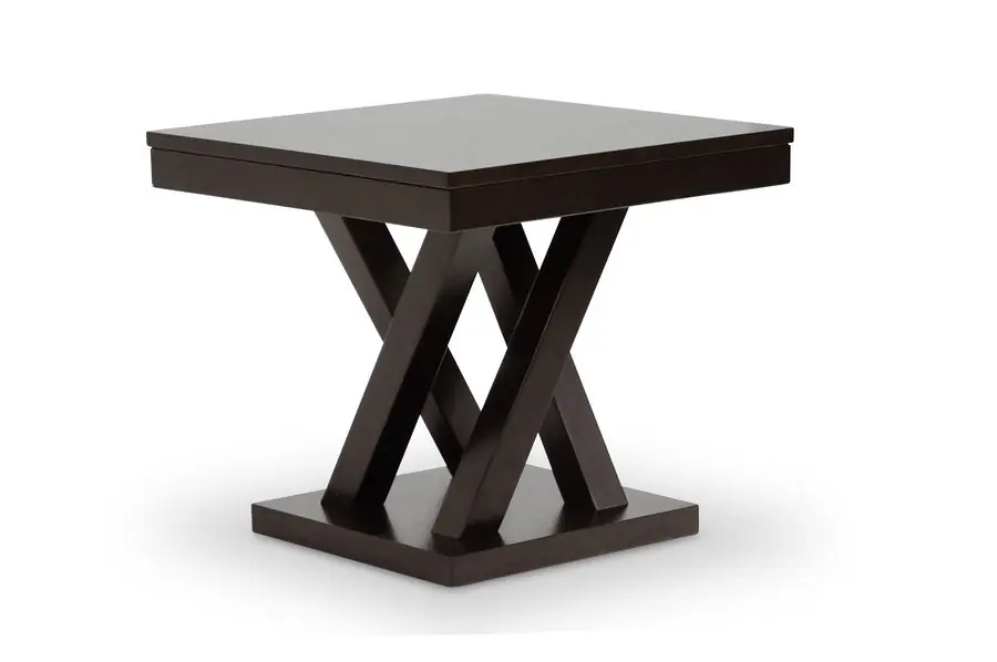 Baxton Studio Everdon Dark Brown Modern End Table - Dark Brown Limited Edition