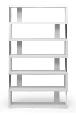 Baxton Studio Barnes White Six-Shelf Modern Bookcase - White Editor’s Pick