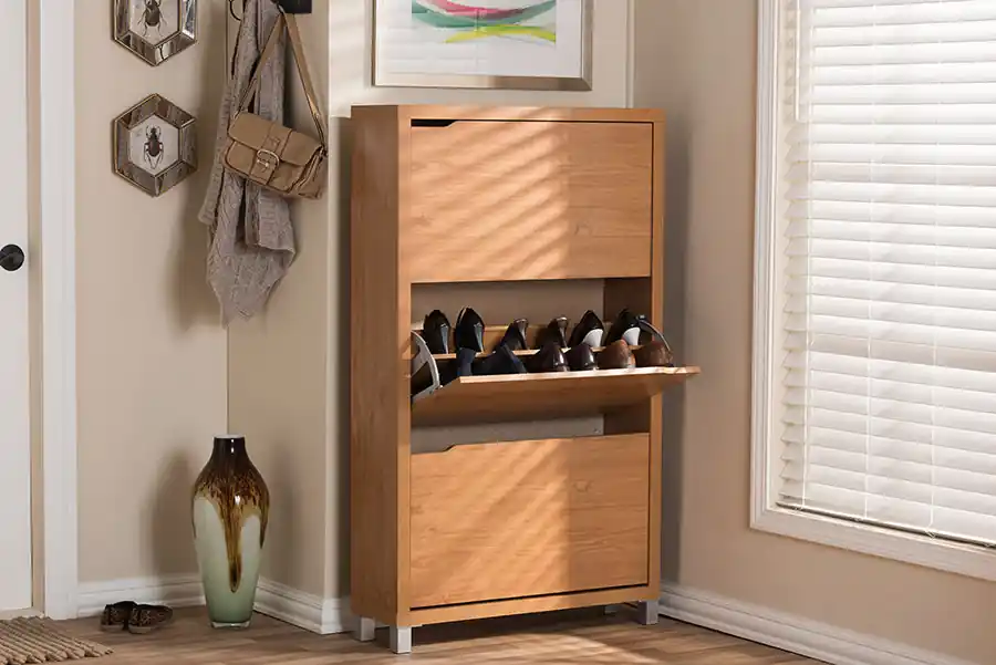 Wholesale Baxton Studio Simms Maple Modern Shoe Cabinet - Maple