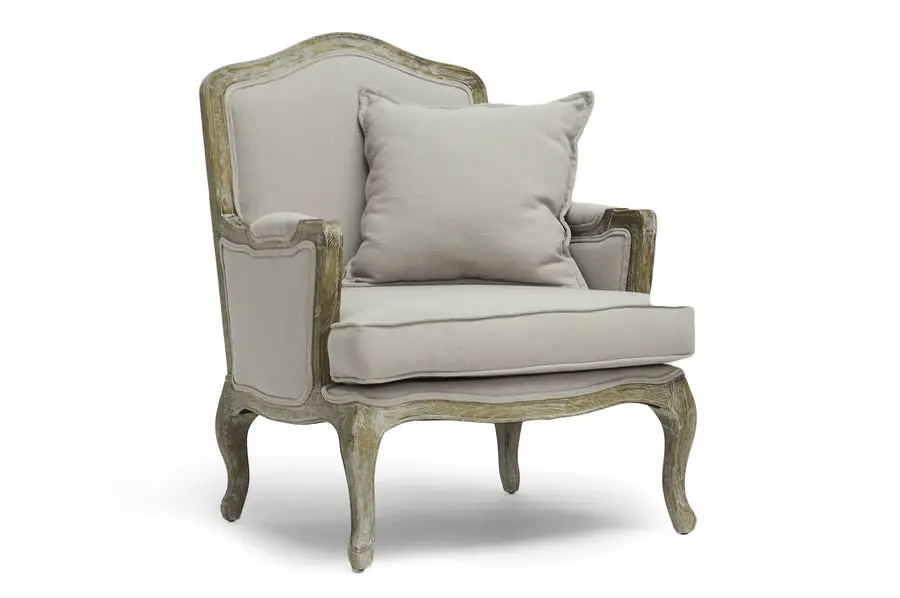 Baxton Studio Constanza Classic Antiqued French Accent Chair - Beige Buy Today