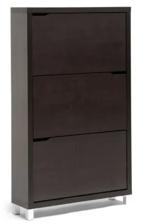 Baxton Studio Simms Dark Brown Modern Shoe Cabinet - Dark Brown Final Sale