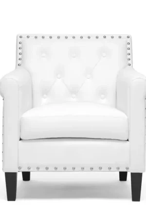 Baxton Studio Thalassa White Modern Arm Chair - White Big Sale