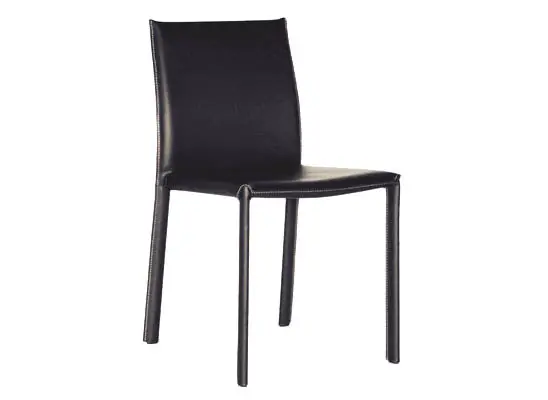 Baxton Studio Black Burridge Leather Dining Chair (Set of 2) - Black Get Yours