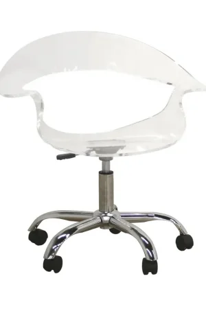 Baxton Studio Elia Acrylic Swivel Chair - Clear Free Delivery