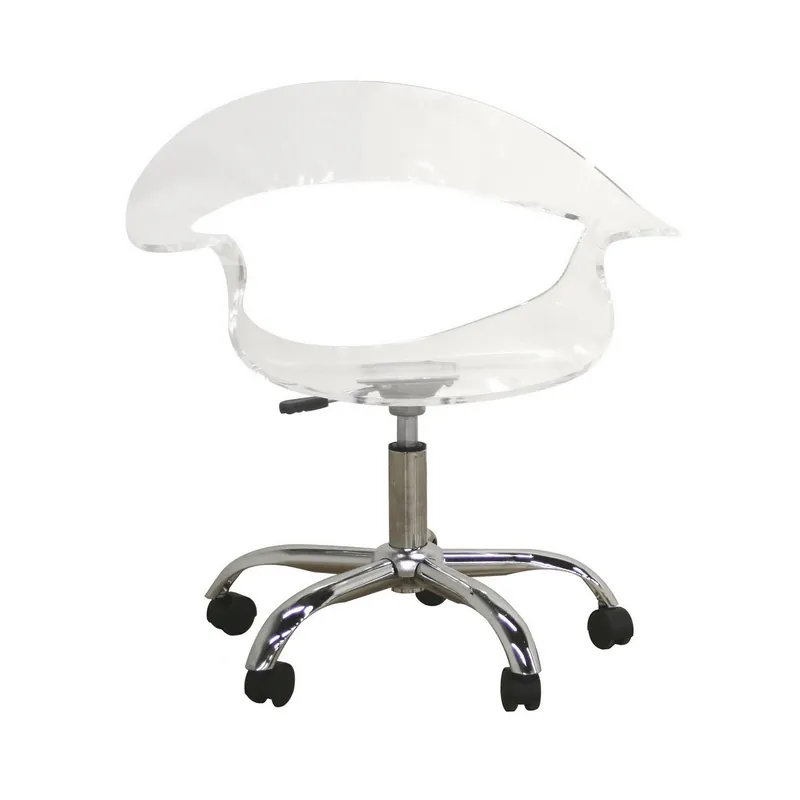 Baxton Studio Elia Acrylic Swivel Chair - Clear Free Delivery