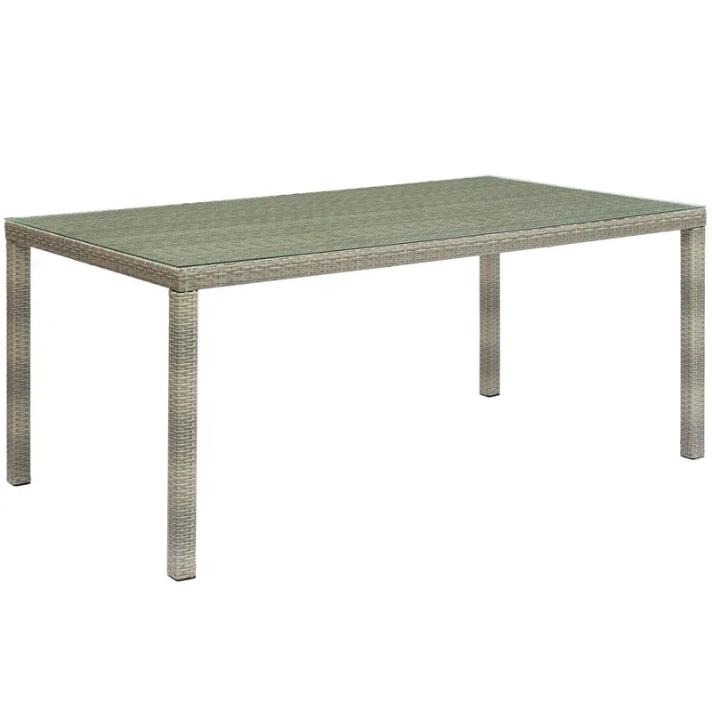 Best Price Modway Conduit 70" Outdoor Patio Wicker Rattan Dining Table Light Gray - EEI-2808 - Light Gray