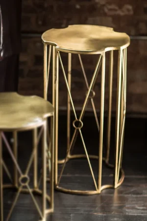 Vagabond Vintage Brass Plated Iron End Table - Large Certified