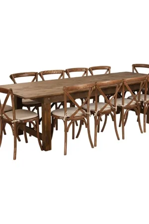 Brand New Flash Furniture Hercules Series 9' X 40'' Antique Rustic Folding Farm