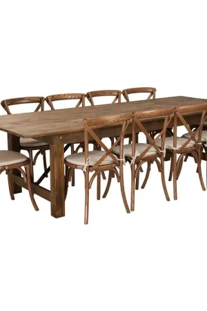 Mega Sale Flash Furniture Hercules Series 9' x 40'' Antique Rustic Folding Farm