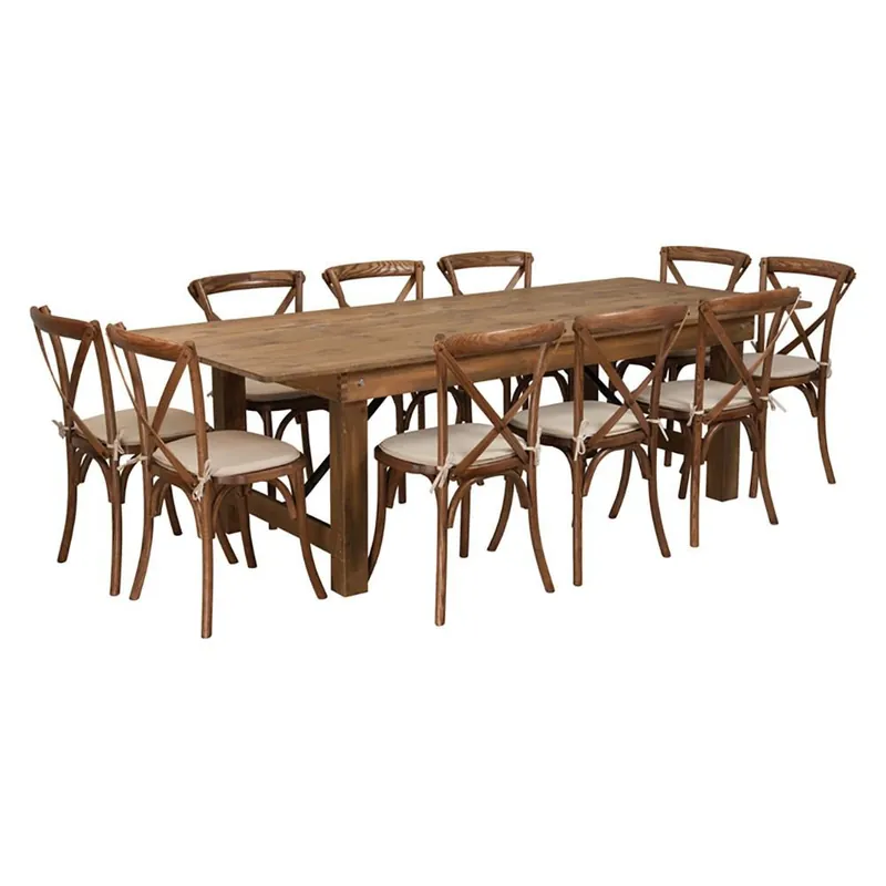 Flash Furniture Hercules Series 8' X 40" Antique Rustic Folding Farm T No Minimum Order