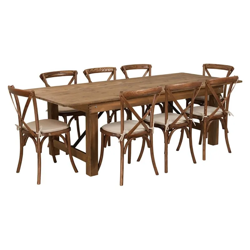 Flash Furniture Hercules Series 8' X 40" Antique Rustic Folding Farm T Mega Sale